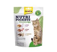 GimCat Nutri Pockets Country Mix - Snack croustillant pour chats, avec une farce crémeuse et des ingrédients fonctionnels - 1 sachet (1 à 150 g)