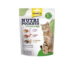 GimCat Nutri Pockets Country Mix - Snack croustillant pour chats, avec une farce crémeuse et des ingrédients fonctionnels - 1 sachet (1 à 150 g)