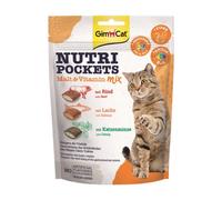 GimCat Nutri Pockets Malt& Vitamin Mix - Snack croustillant pour chats, avec une farce crémeuse et des ingrédients fonctionnels - 1 sachet (1 à 150 g)