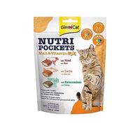 GimCat Nutri Pockets Malt& Vitamin Mix - Snack croustillant pour chats, avec une farce crémeuse et des ingrédients fonctionnels - 1 sachet (1 à 150 g)