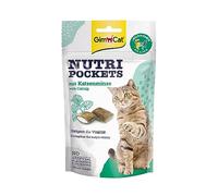 GimCat Nutri Pockets Menthe à chat - Snack croustillant pour chats, avec une farce crémeuse et des ingrédients fonctionnels - 1 sachet (1 à 60 g)