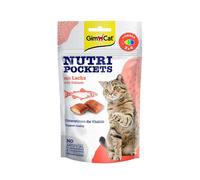 GimCat Nutri Pockets au saumon - Friandise croustillante pour chats, fourrée de crème et d'ingrédients fonctionnels - 1 sachet (1 x 60 g)