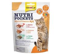 GimCat Nutri Pockets - Snack croustillant pour chats, avec une farce crémeuse et des ingrédients fonctionnels - 1 sachet (1 à 150 g)