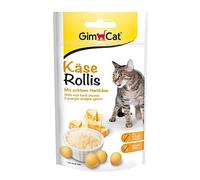 GimCat Rollis, friandises au fromage - Snack pour chats sans céréales et riche en vitamines au véritable fromage à pâte dure - Lot de 8 (8 à 40 g)