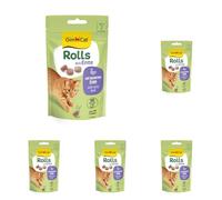 GimCat Rouleaux au Canard - La collation pour Plus de Plaisir et de Plaisir avec des ingrédients de qualité supérieure - 1 Sachet (1 x 40 g) (Lot de 5)