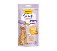 GimCat Snack Cream Duo Poulet et Citrouille - Délicieuse crème Double Snack pour Chats en portions Pratiques emballées Individuellement - Lot de 6 (6 x 15 g)