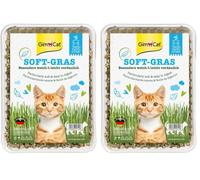 GimCat Soft-Gras - Herbe à Chat Tendre et Riche en vitamines avec Une Pousse Rapide en Seulement 5 à 8 Jours - 1 barquette (1 à 100 g) (Lot de 2)