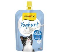 GimCat Yoghurt, yaourt - Snack pour chats à base de vrai lait entier à teneur réduite en lactose avec du calcium pour des os sains - 1 sachet (1 à 150 g)