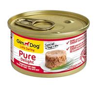 GimDog Pure Delight Thon au bœuf - Snack pour chiens riche en protéines au poisson tendre dans une savoureuse gelée - 12 boîtes (12 à 85 g)