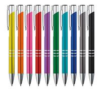 GIMEI® Metall Kugelschreiber 20 Stück | Premium Kugelschreiber Set Hochwertig, Kulli für einfaches & weiches Schreiben | Blauschreibender Kugelschreiber bunt als optischer Hingucker