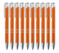 GIMEI® Metall Kugelschreiber 20 Stück | Premium Kugelschreiber Set Hochwertig, Kulli für einfaches & weiches Schreiben | Blauschreibender Kugelschreiber Orange als optischer Hingucker