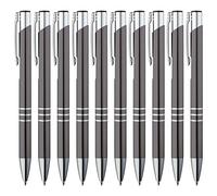 GIMEI® Metall Kugelschreiber 50 Stück | Premium Kugelschreiber Set Hochwertig, Kulli für einfaches & weiches Schreiben | Blauschreibender Kugelschreiber Grau als optischer Hingucker