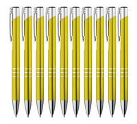 GIMEI® Metall Kugelschreiber 50 Stück | Premium Kugelschreiber Set Hochwertig, Kulli für einfaches & weiches Schreiben | Blauschreibender Kugelschreiber Gelb als optischer Hingucker