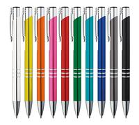 GIMEI® Metall Kugelschreiber 50 Stück | Premium Kugelschreiber Set Hochwertig, Kulli für einfaches & weiches Schreiben | Blauschreibender Kugelschreiber bunt als optischer Hingucker