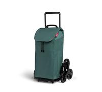Gimi Chariot de courses Tris Urban – 6 roulettes 15 cm – Sacoche 52 L – Poignée télescopique Vert