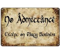 GIMIPAT - Panneau de porte en aluminium « No Admittance Except on Party », 30,5 x 20,3 cm - Panneau de porte en métal - Cadeau pour les fans de LOTR