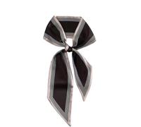 GIMIRO Écharpe en Satin, 148 x 13 cm, Motif Géométrique Damier, Double Couche, Polyester, Marron et Blanc (Plaid noir)