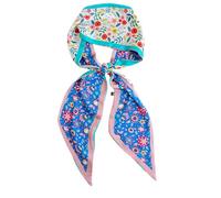 GIMIRO Écharpe en Satin, 148 x 13 cm, Motif Géométrique Damier, Double Couche, Polyester, Marron et Blanc (Rose - Bleu - Vert - Fleur crème)