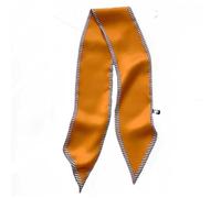 GIMIRO Écharpe en Satin, 148 x 13 cm, Motif Géométrique Damier, Double Couche, Polyester, Marron et Blanc (Orange Houndstooth Edge)
