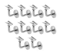 Gimisgu 10pcs Support de Main Courante d'Escalier en Acier, Acier Inoxydable Supports de Rampe Main Courante Supports Muraux, Main Courante d'escalier Intérieur et Extérieur, 49x49mm