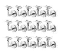 Gimisgu 15pcs Support de Main Courante d'Escalier en Acier, Acier Inoxydable Supports de Rampe Main Courante Supports Muraux, Main Courante d'escalier Intérieur et Extérieur, 49x49mm