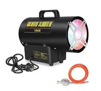 Gimisgu Chauffage à gaz 10 W avec tuyau de gaz, réducteur de pression, ventilateur turbo, souffleur à gaz, canon à chauffage 220 V, générateurs d'air chaud, convient pour ventilation d'atelier