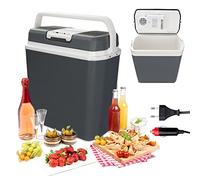Gimisgu Glacière électrique, 24L Mini réfrigérateur 12 V et 230 V, Refroidit et réchauffe, Mode ÉCO pour Voiture, Bateau, Camping-Car
