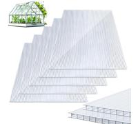 Gimisgu Lot de 10 plaques alvéolaires en polycarbonate (60,5 x 121 cm) - 8 mm - 1,2 kg/m² - Double plaque alvéolaire pour serre, jardin