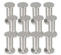 Gimisgu Lot de 12 pieds de meubles ronds en aluminium, hauteur 180 mm, réglable en hauteur : 15 mm, charge maximale : 250 kg, convient pour canapé, lit, table de chevet, armoire