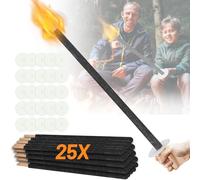 Gimisgu Lot de 25 torches de 72 cm, durée de combustion de 90 à 100 minutes, avec bac d'égouttement, convient pour les randonnées, les fêtes de feu de camp, les activités de plein air, les torches