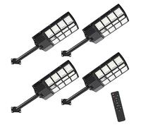 Gimisgu Lot de 4 lampadaires solaires LED 400 W pour extérieur avec détecteur de mouvement 6500 K IP67 étanche pour jardin, rue