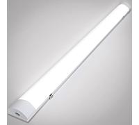 Gimisgu Néon LED 60CM, Tube 18W 1530LM, Réglette Blanc Neutre 4000K, IP65 Plafonnier Étanche Pouvant être lié pour Garage, Atelier, Sous Sol, Bureau, Grange, Cave