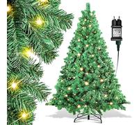 Gimisgu Sapin de Noël Artificiel Lumineux LED 180cm, Arbre en PVC avec 860 Branches et 250 LEDs, Amovible avec Support en Métal, Difficilement Inflammable