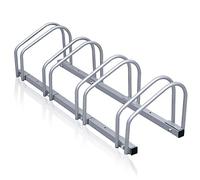 Gimisgu Support de vélo pour 4 vélos de 35 à 55 mm de largeur de pneu - Parker mural - Pour montage mural - Pour VTT - 26 x 101 x 32 cm - Argent