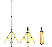 Gimisgu Trépied pour projecteur de Chantier, Hauteur Réglable Trépied en acier Jaune, Lampe de Travail, Partie de support pour 1 projecteurs