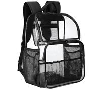GiMiUiTo Sac à dos transparent transparent de 45,7 cm pour l'université, le travail, les voyages, noir, 18 x 13 x 7 inches, Sac à dos transparent