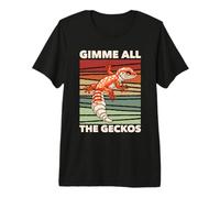 Gimme All The Geckos Reptile Keeper Animaux Léopard Gecko T-Shirt Haut de Gamme