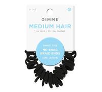 Gimme Beauty Lot de 25 élastiques à cheveux sans accrocs en nylon et élasthanne pour tresses - Tenue douce sans accrocs - Zéro-Dent, accessoires pour cheveux quotidiens - Noir