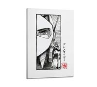 gimmygo Kumitate Goldorak Pechane Sumie Poster mural sur toile esthétique - Peinture décorative vintage pour salon, chambre à coucher - 40 x 60 cm - Style cadre