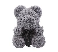 GIMOCOOL Ours Rose Eternelle 25cm en Peluche Artificielle, Ourson en Mousse, Cadeau Saint Valentin, Anniversaire, Mariage pour Femmes