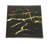 GIMOCOOL Serviettes Cocktail dorées, Serviettes de fête, Serviettes Noires et dorées Serviettes de Bar jetables Décorations de fête Serviettes de Boisson Serviettes de Cocktail 2 Plis