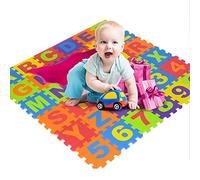 GIMOCOOL Tapis de Sol Puzzle en Mousse pour Enfants et Bébés - 36 Pièces avec Lettres et Chiffres de l'Alphabet