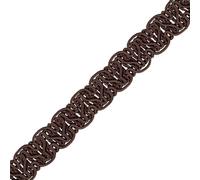 Gimp Furnishing Braid - Garniture d'ameublement de 14 mm de large - Couleur : dentelle dorée - Garniture en tissu tissé - Tresse gimp - Garniture décorative - Garniture de couture (chocolat, 25 m)