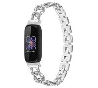 Gimuk Bracelet compatible avec Fitbit Inspire 3 - Bracelet de rechange en acier inoxydable avec strass - Pour traqueur d'activité Fitbit Inspire 3 - Taille S et L, Small/Large, Métal, Diamant