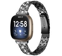 Gimuk Bracelet en métal compatible avec Fitbit Versa 4/Fitbit Sense 2/Fitbit Versa 3/Fitbit Sense, Acier inoxydable, Sans pierre précieuse