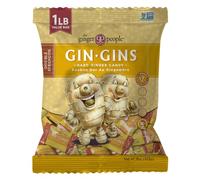 GIN GINS - Bonbons durs au gingembre - Double force - Élaboré avec du vrai gingembre - Emballés individuellement - The Ginger People - Sachet de 453 g
