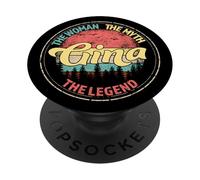 Gina The Woman The Myth The Legend Nom personnalisé PopSockets PopGrip Adhésif