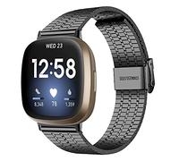 Ginamart Bracelet en acier inoxydable compatible avec Fitbit Versa 3 - Bracelet de rechange en métal pour montre Fitbit Sense/Versa 3, Small/Large, Acier inoxydable,