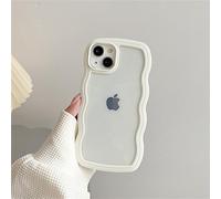GINASH Mignon Transparent Curly Wave Phone Case pour iPhone 14Pro 13 12 11 Pro Max X XR XS Max Hybrid Candy Antichoc Clear Hard PC Cover,w,pour iPhone 13
