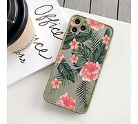 GINASH Palm Tree Leaves Plant Flower Phone Case pour iPhone X XR XS Max 11 12 13 14 Pro Max 6s 7 8 Plus SE2 Coque Rigide Antichoc, Matcha Palm 2, pour iPhone X ou XS